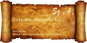 Sztraka Adeodát névjegykártya